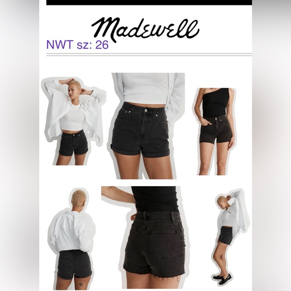 NWT Madewell Curvy High-Rise Denim Shorts in Lunar Wash sz:26 - Picture 2 of 9